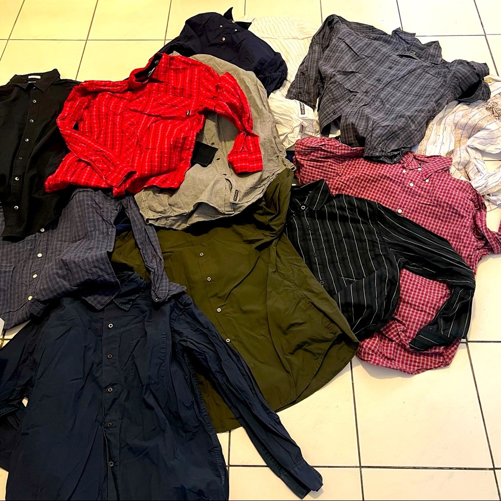 14 Button Ups Various Brands/Patterns/Colors - image 1